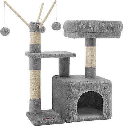 Cat Tree With Padded Perch Light Gray