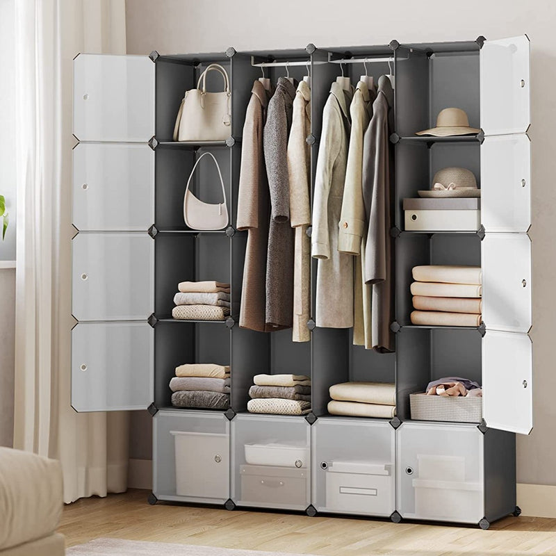 Cube Storage Portable Wardrobe - Grey