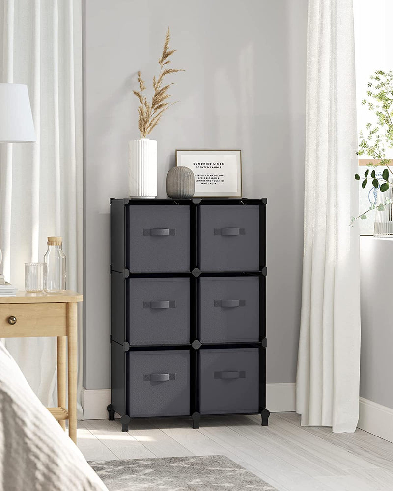 Storage Organiser with Storage Boxes (Set of 6)