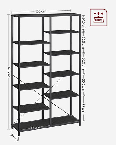 Vasagle Display Storage Rack Bookshelf - Black