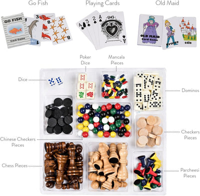 15-in-1 Family Game Box – Chess, Cards & More