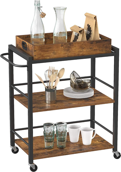 Vasagle Bar Cart Industrial Style - Brown and Black