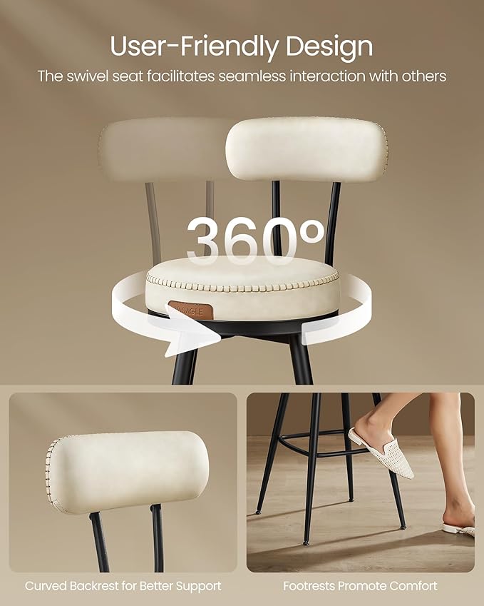 Swivel Bar Height Stools (Set of 2)