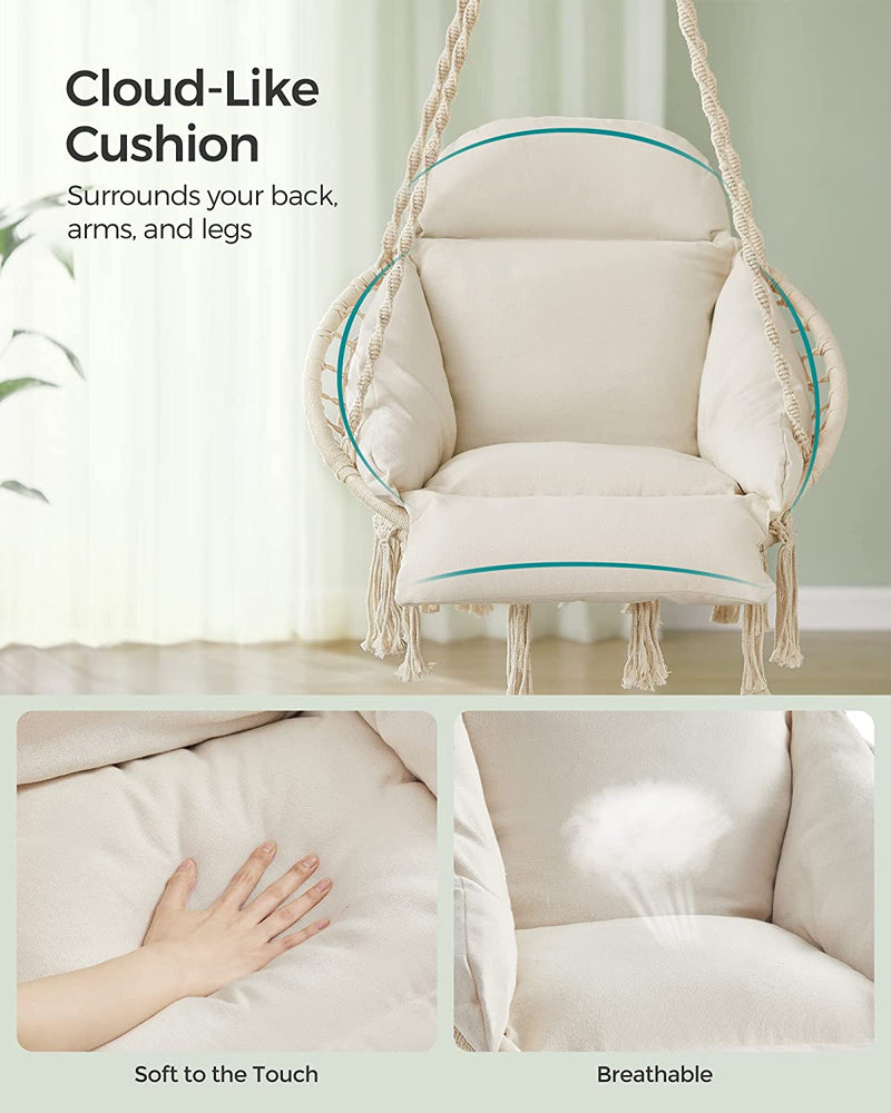 Hammock Chair with Large Cushion - Cream