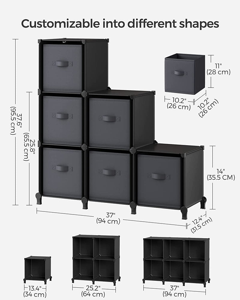 Storage Organiser with Storage Boxes (Set of 6)