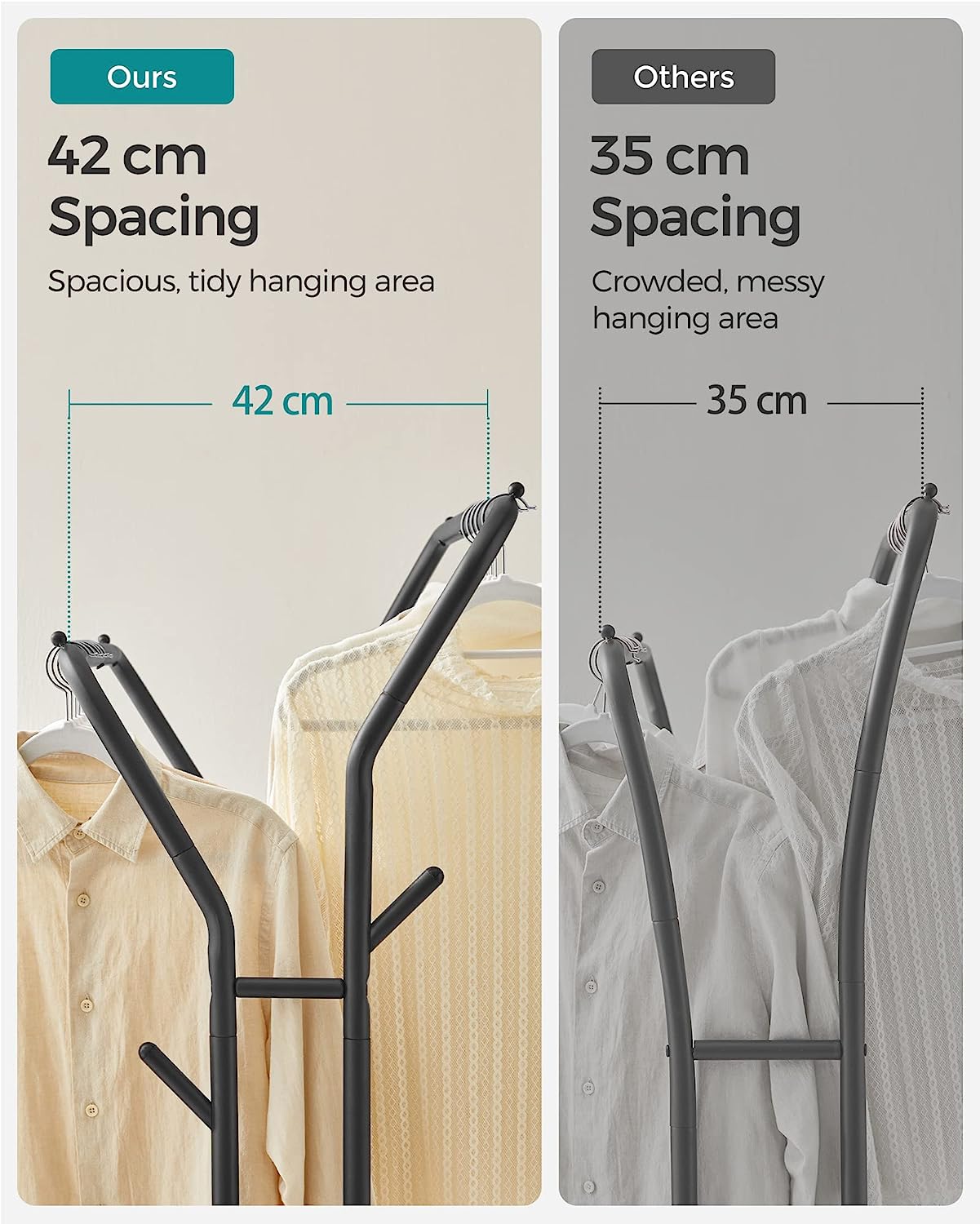 Hang Rails Black Double Clothes Hanging Rail Black – Space General