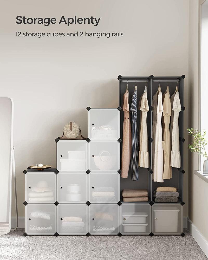 Cube Storage Portable Wardrobe - Grey
