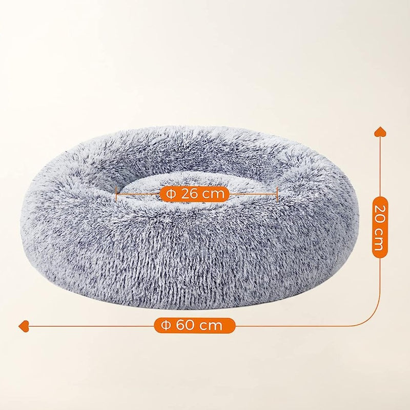 Fluffy Calming Pet Bed Small - Light Grey