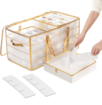 Christmas Ornament Storage Box Gold - 128 Slots