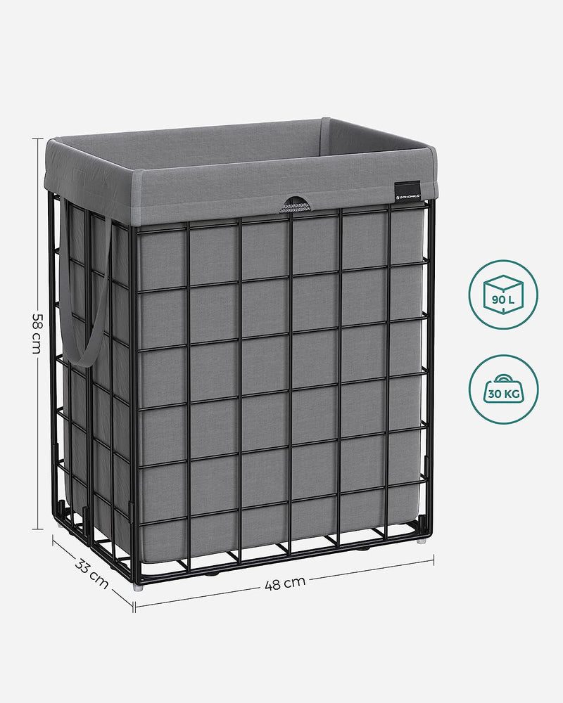 Laundry Basket 90L - Grey