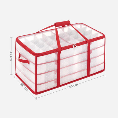 Christmas Ornament Storage Box Red – 128 Slots