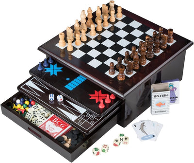 15-in-1 Family Game Box – Chess, Cards & More