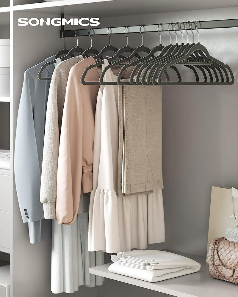 Velvet Coat Hangers Grey (Set of 20)