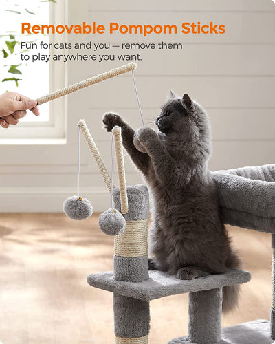 Cat Tree With Padded Perch Light Gray