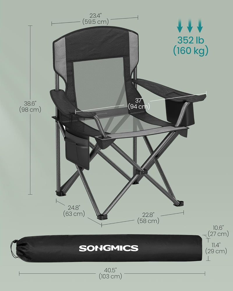 Folding Outdoor Camping Chair – Black