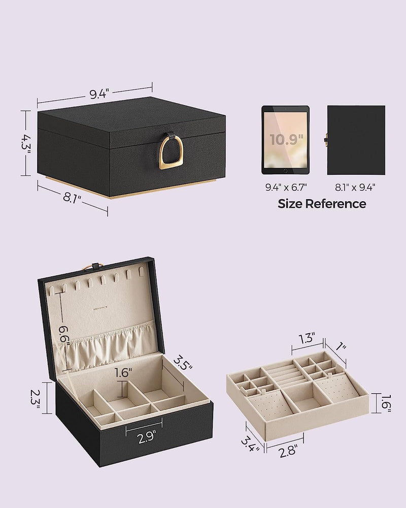 Jewellery Box With Handle - Black