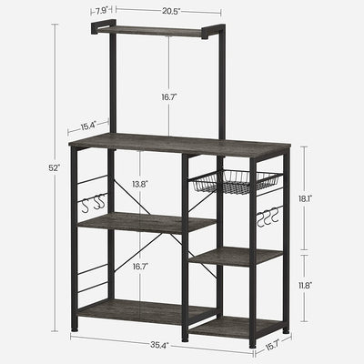 Vasagle Kitchen Storage Rack - Charcoal Gray