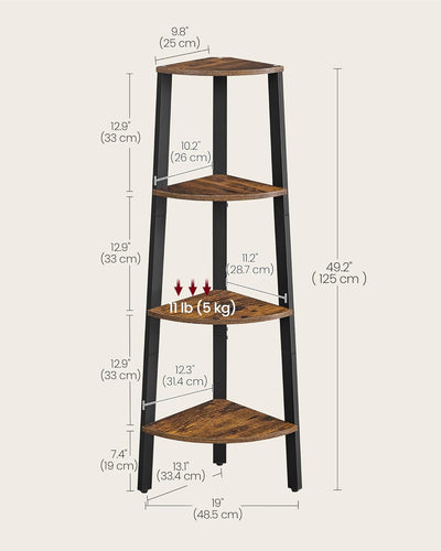4-Tier Corner Shelf Stand