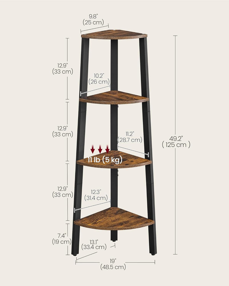 4-Tier Corner Shelf Stand