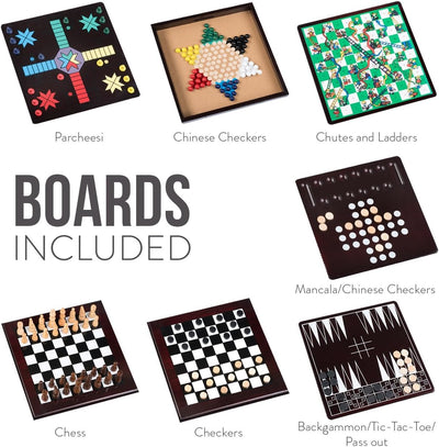 15-in-1 Family Game Box – Chess, Cards & More