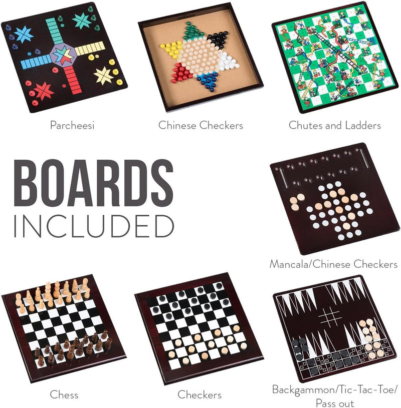 15-in-1 Family Game Box – Chess, Cards & More