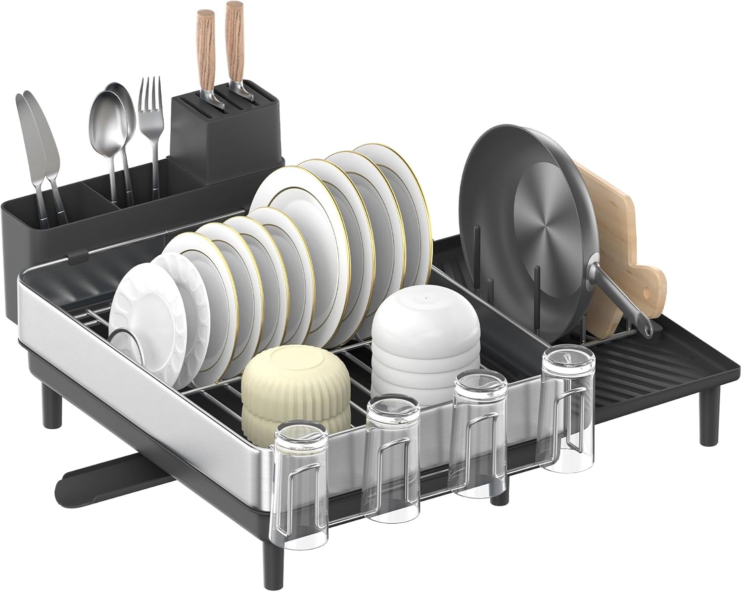 Dish Displacement Rack Stainless Steel Expandable Dish Rack – Space General
