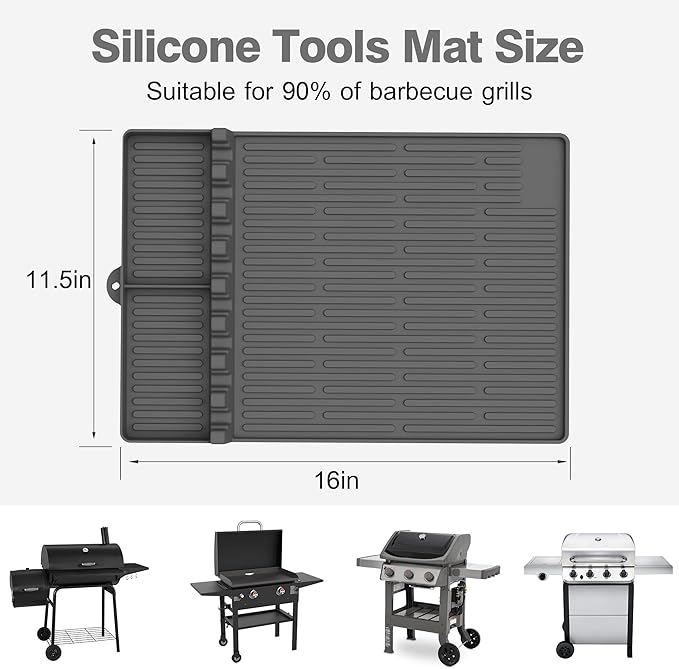 Silicone Kitchen Mat with Tool Slots