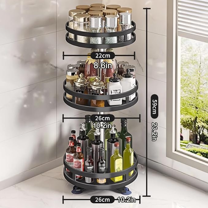 3-Tier Lazy Susan Turntable Organiser