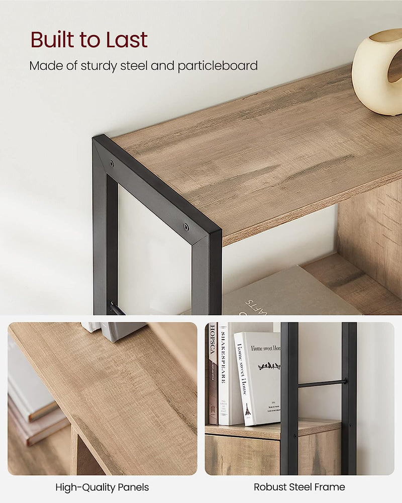 Vasagle Bookshelf With Cabinet - Oak