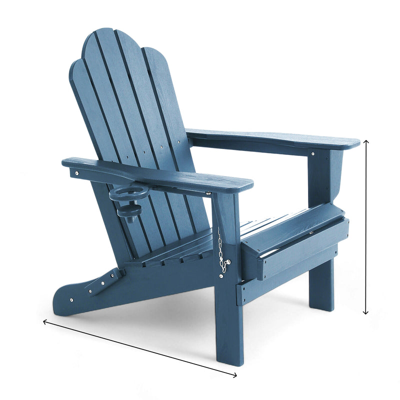 Adirondack Outdoor Chair with Cup Holder - Blue