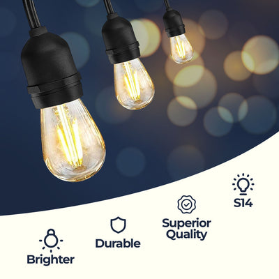 10M LED Outdoor String Lights with 10+3 Bulbs