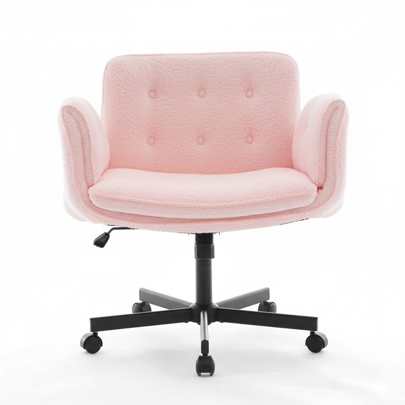 Cross-Legged Swivel Vanity Chair – Pink