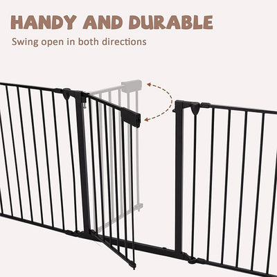 Foldable Pet Gate – 5-Panel Metal Barrier