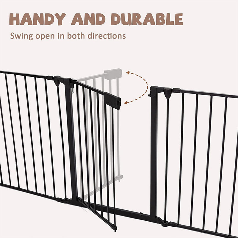 Foldable Pet Gate – 5-Panel Metal Barrier