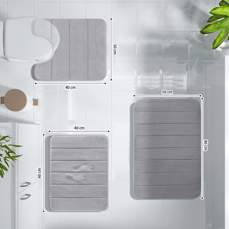 Memory Foam Bath Mat (Set of 3)