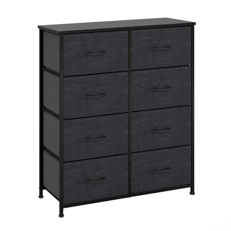 8 Drawer Storage Chest - Black