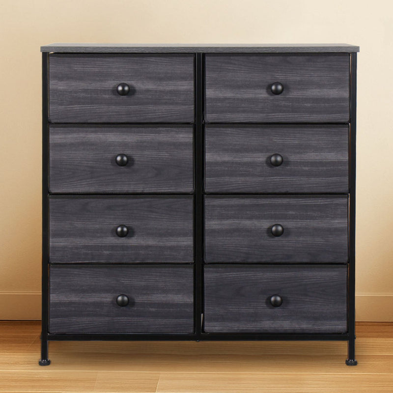 8-Drawer Double Dresser Charcoal Black - Wood Top Space General 8-Drawer Double Dresser Charcoal Black - Wood Top Space General