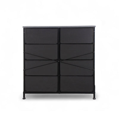 Modern double dresser with wooden top and charcoal black finish – ideal for NZ interiors.