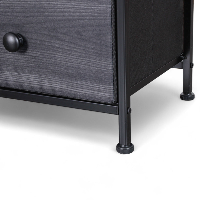 Charcoal black double dresser with a smooth wood top – stylish storage for NZ households