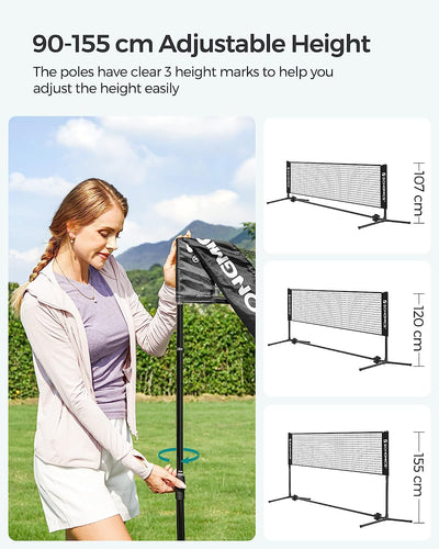 Portable Badminton Volleyball Tennis Pickleball Net - 300cm