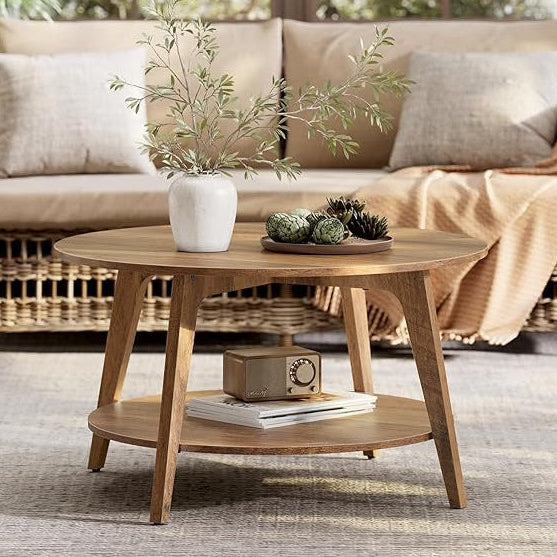 Round Coffee Side Table - Farmhouse Style | Karla – Space General