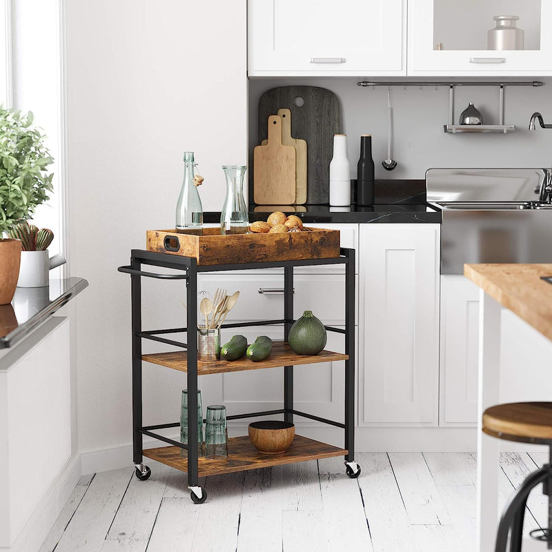 Vasagle Bar Cart Industrial Style - Brown and Black