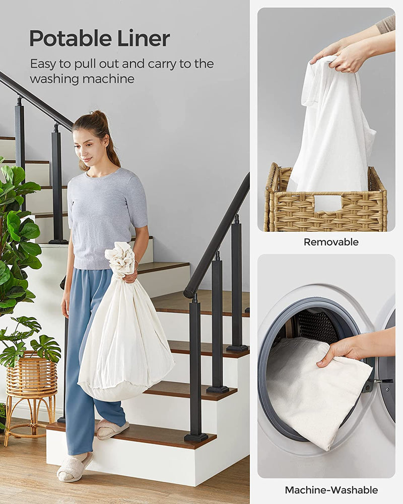 Rattan Laundry Separation Baskets 140L - Natural