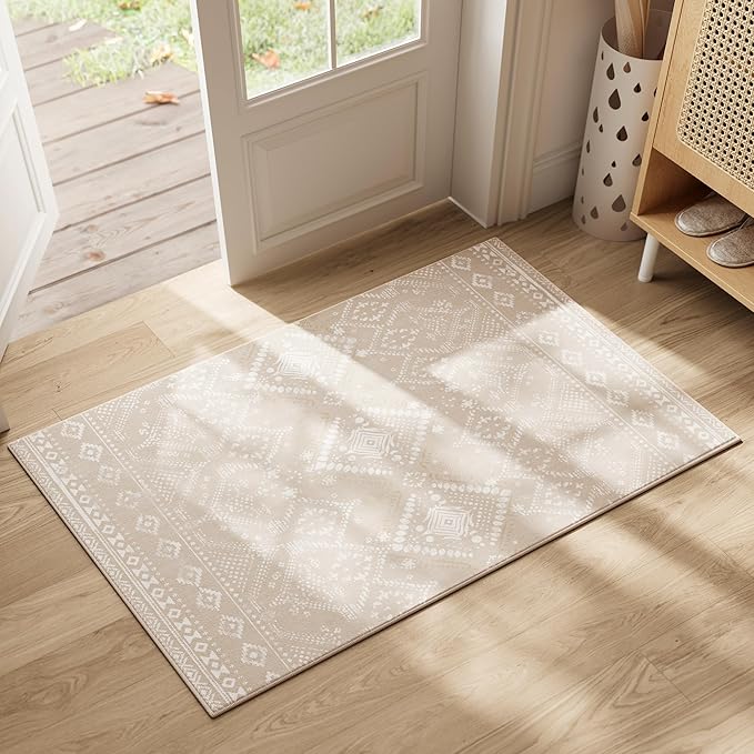 Boho Style Rug 61 x 92 cm - Beige – Space General