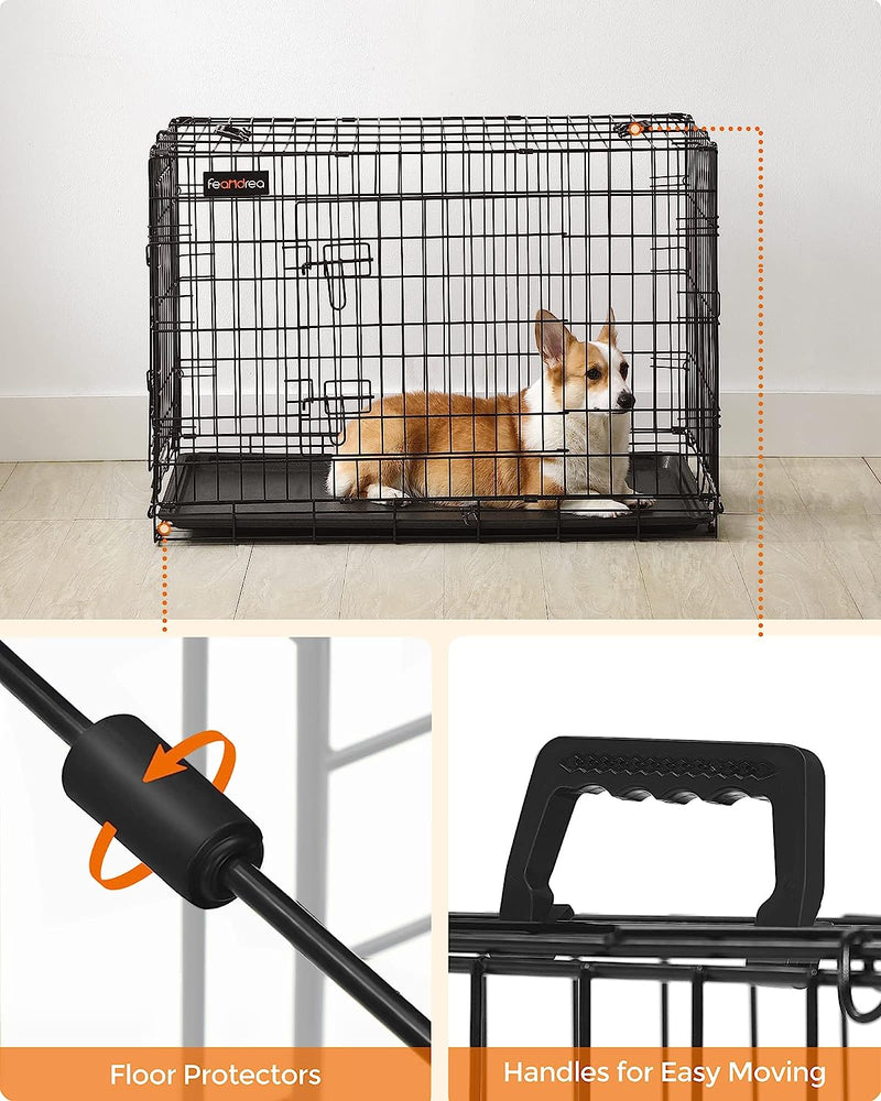 Dog Crate Cage Double Door Foldable Large