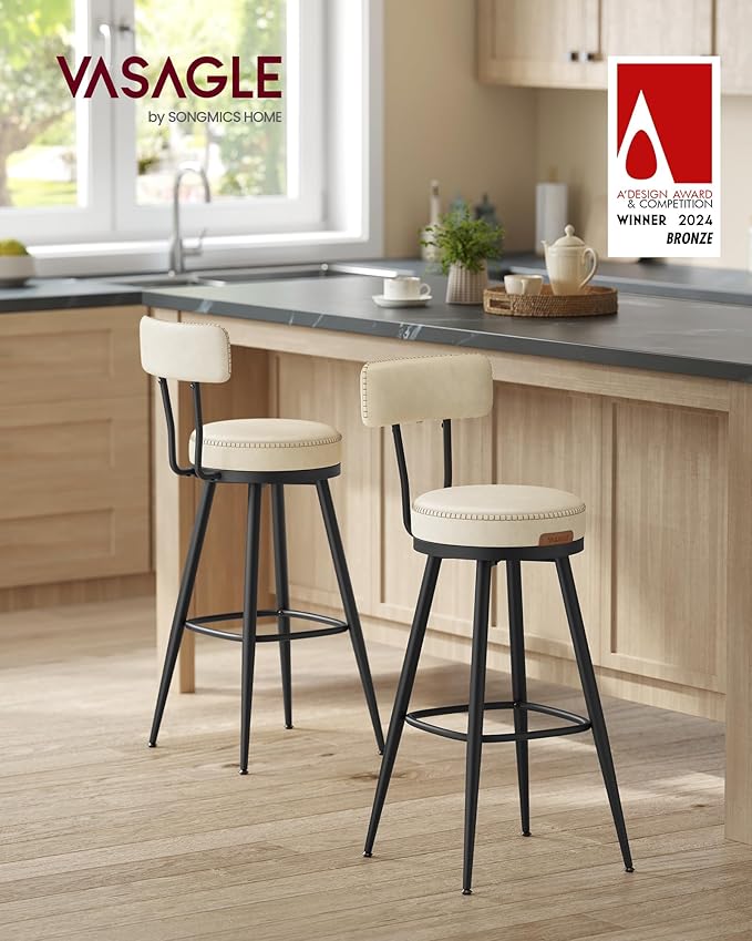 Swivel Bar Height Stools (Set of 2)