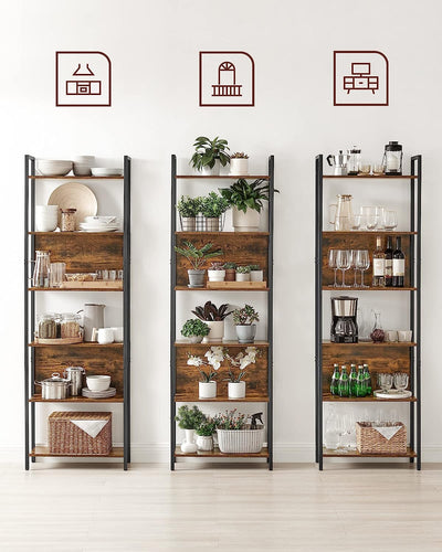 Vasagle 6 Tier Bookcase Tall Storage Shelves