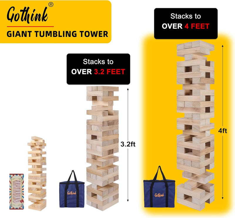 Giant Wooden Tumble Tower – Classic 54 Block Set