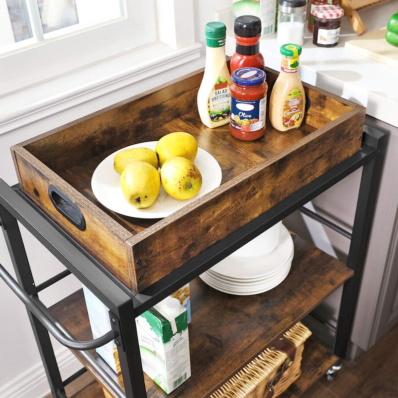 Vasagle Bar Cart Industrial Style - Brown and Black