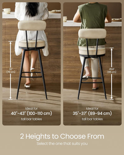 Swivel Bar Height Stools (Set of 2)